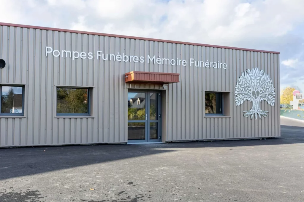 Façade extérieure des Pompes Funèbres Mémoire Funéraire.